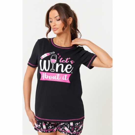 Be You Wine About It Shortie Pyjama  Дамско облекло плюс размер