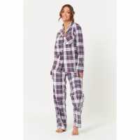 Check Flannel Pyjama Grey/pink - Gift Wrapped  Дамско облекло плюс размер
