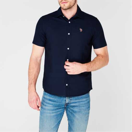 Мъжки ризи Us Polo Assn Мъжка Риза Къс Ръкав Us Polo Oxford Short Sleeve Shirt Mens Нави блейзър Us Polo Assn Мъжка Риза Къс Ръкав Us Polo Oxford Short Sleeve Shirt Mens Нави блейзър Мъжки ризи