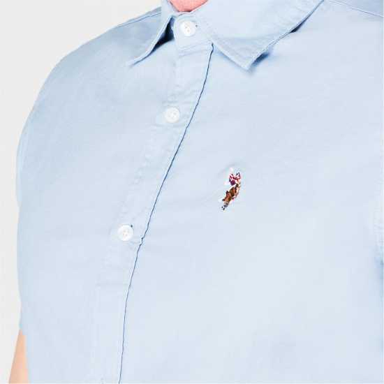 Мъжки ризи Us Polo Assn Мъжка Риза Къс Ръкав Us Polo Oxford Short Sleeve Shirt Mens Синьо Мъгливо Us Polo Assn Мъжка Риза Къс Ръкав Us Polo Oxford Short Sleeve Shirt Mens Синьо Мъгливо Мъжки ризи