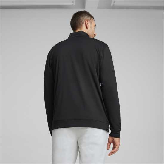 Puma Блуза С Четвърт Цип Pure Colour Block Golf Quarter Zip Mens Черно-аква синьо Мъжки полар