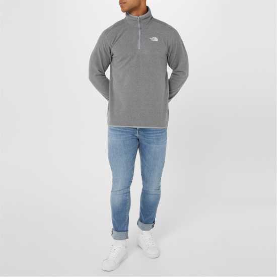 Мъжки Полар С Цип The North Face 100 Glacier Quarter Zip Fleece Mens DYY среден сив Мъжки полар