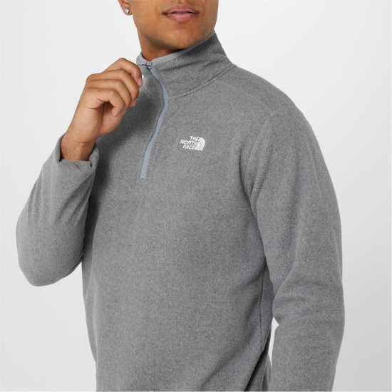 Мъжки Полар С Цип The North Face 100 Glacier Quarter Zip Fleece Mens DYY среден сив Мъжки полар