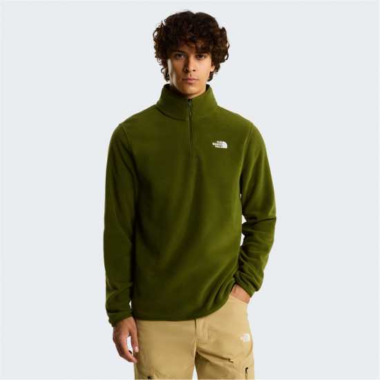 Мъжки Полар С Цип The North Face 100 Glacier Quarter Zip Fleece Mens woodland green Мъжки Полар С Цип The North Face 100 Glacier Quarter Zip Fleece Mens woodland green