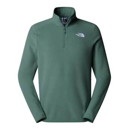 Мъжки Полар С Цип The North Face 100 Glacier Quarter Zip Fleece Mens Утино зелено Мъжки полар