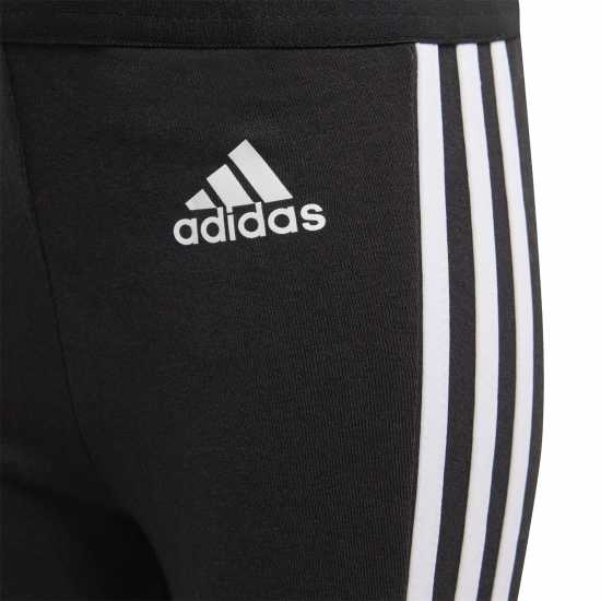 Adidas Girls 3 Stripes Leggings Черно/Бяло Бебешки дрехи
