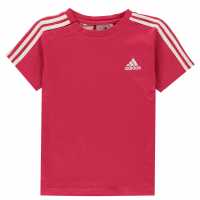 Adidas Тениска Stripe Essential T Shirt Розово/Бяло Детски тениски и фланелки