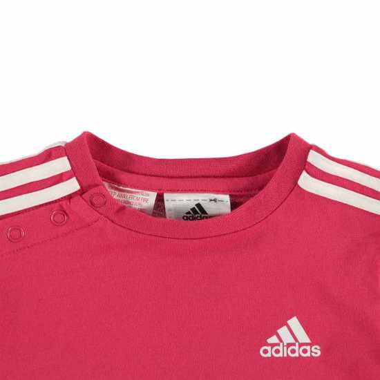Adidas Тениска Stripe Essential T Shirt Розово/Бяло Детски тениски и фланелки
