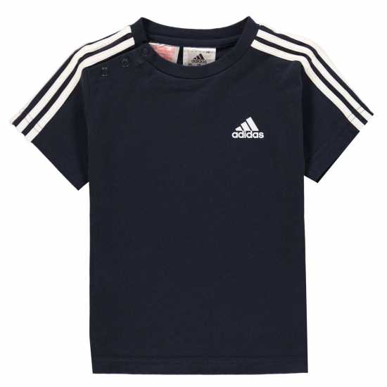 Adidas Тениска Stripe Essential T Shirt Navy/White Детски тениски и фланелки