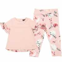 Firetrap Top And Leggings Set Infant Girls Pink Floral Бебешки дрехи