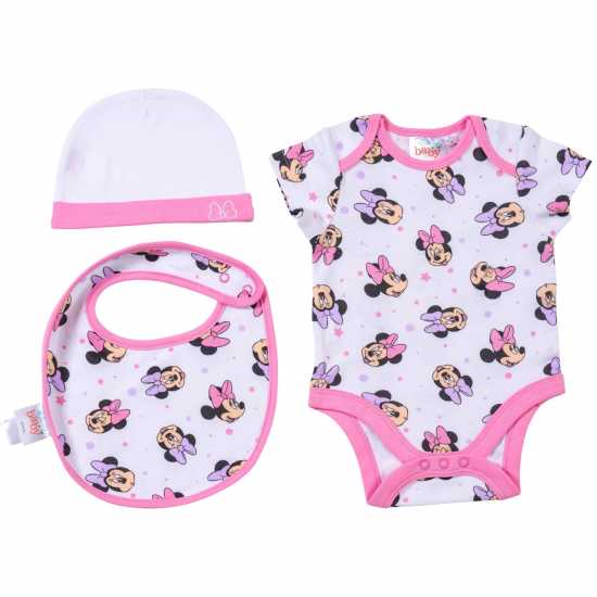 Детско облекло с герои Character 4 Piece Romper Set Infants Мини Маус Character 4 Piece Romper Set Infants Мини Маус Детско облекло с герои