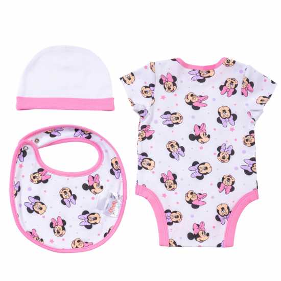 Детско облекло с герои Character 4 Piece Romper Set Infants Мини Маус Character 4 Piece Romper Set Infants Мини Маус Детско облекло с герои