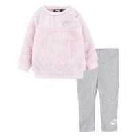 Nike Бебешки Комплект Момичета Sherpa Crew Sweater Set Baby Girls  Детски горнища и пуловери