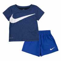 Nike Тениска Dri-Fit T Shirt And Shorts Set Baby Boys Game Royal Бебешки дрехи