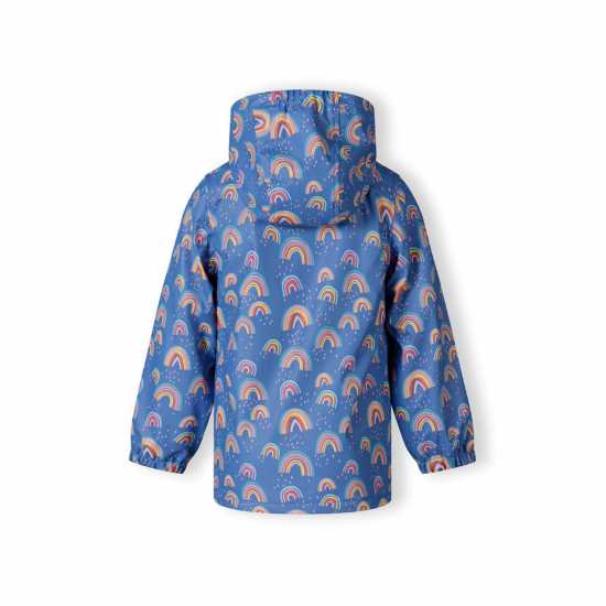 Girls Rain Jacket Printed Cobalt Blue  