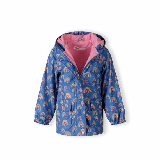 Girls Rain Jacket Printed Cobalt Blue  