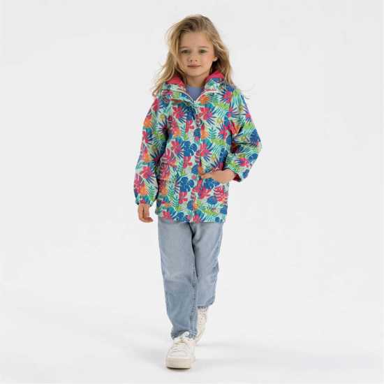 Girls Rain Jacket Printed Mint  