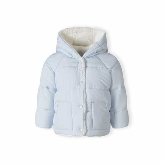 Ватирано Яке Baby Unisex Padded Jacket With Faux Fur Trim Light Blue  