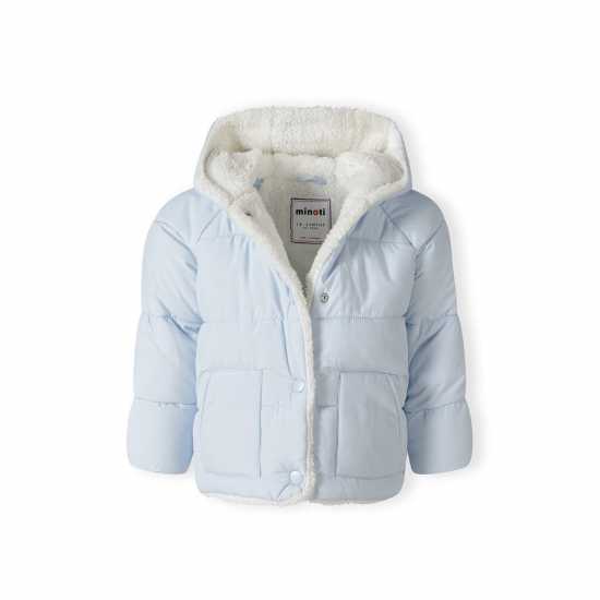 Ватирано Яке Baby Unisex Padded Jacket With Faux Fur Trim Light Blue  
