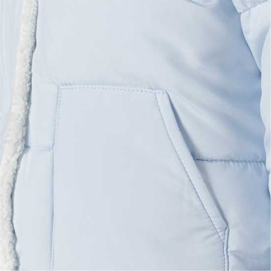 Ватирано Яке Baby Unisex Padded Jacket With Faux Fur Trim Light Blue  