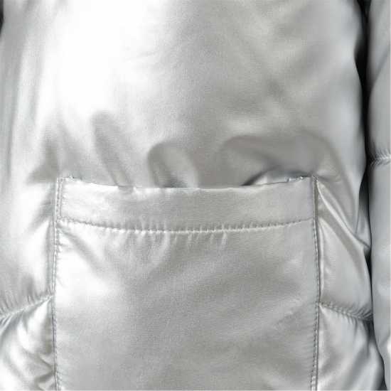 Ватирано Яке Girls Padded Jacket Metallic Silver  