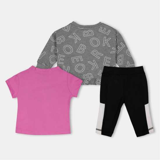 Reebok Lettr Lgg 3Pc Bb99 Сива Хизър Бебешки дрехи