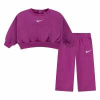 Nike Kids' Shine Crew Pant Top And Trouser Pyjama Set Hot Fuchsia 