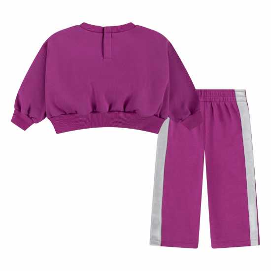 Nike Kids' Shine Crew Pant Top And Trouser Pyjama Set Hot Fuchsia 