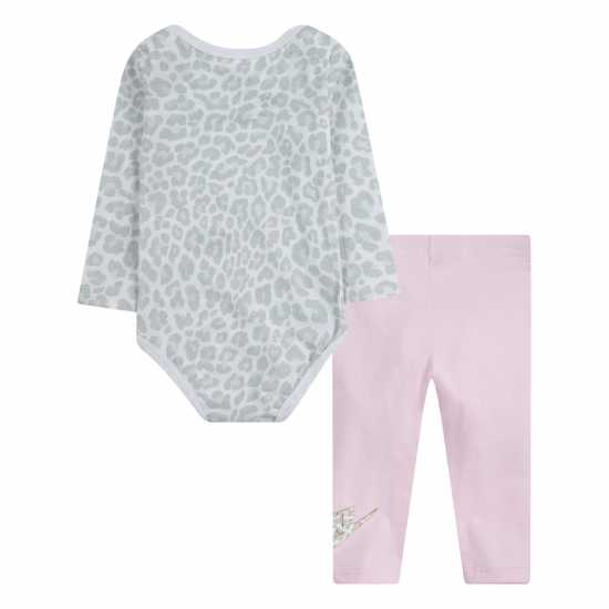 Nike Бебешки Комплект Момичета Leopard Bodysuit Set Baby Girls Pink Foam Бебешки дрехи