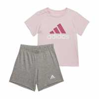 Adidas Тениска Essential T Shirt And Short Set Babies Pink/Fuch/Gry H Бебешки дрехи