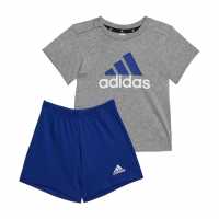 Adidas Тениска Essential T Shirt And Short Set Babies Gry H/Lcd Blu Бебешки дрехи