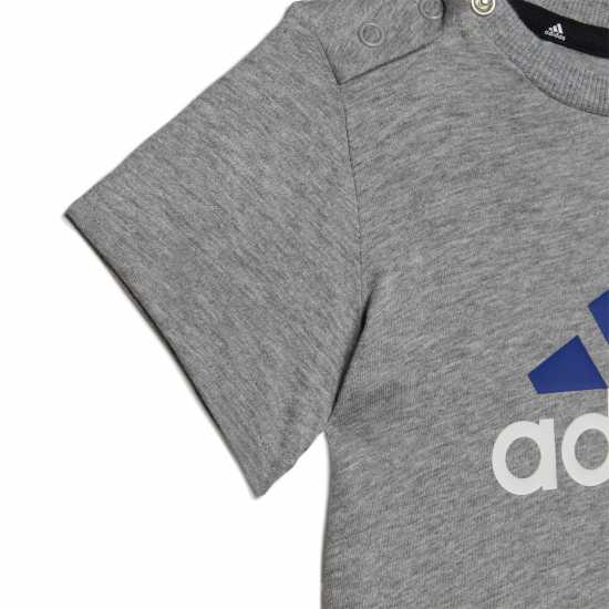 Adidas Тениска Essential T Shirt And Short Set Babies Gry H/Lcd Blu Бебешки дрехи