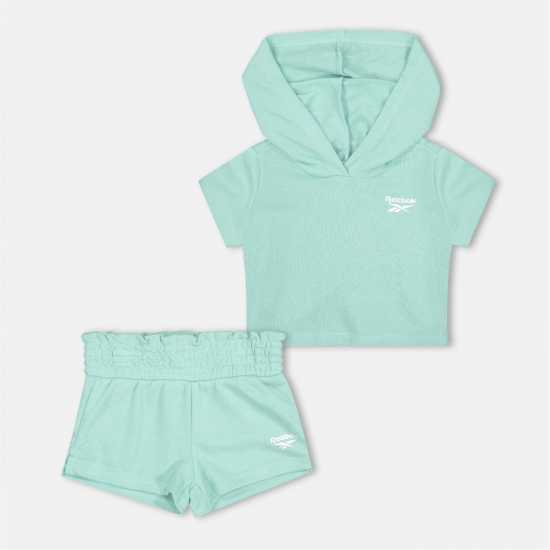 Reebok Kids' Top And Shorts Set Плажно Стъкло 