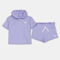 Reebok Kids' Top And Shorts Set Синьо лилаво 