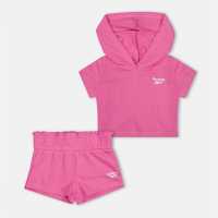 Reebok Kids' Top And Shorts Set Аурора Розово 