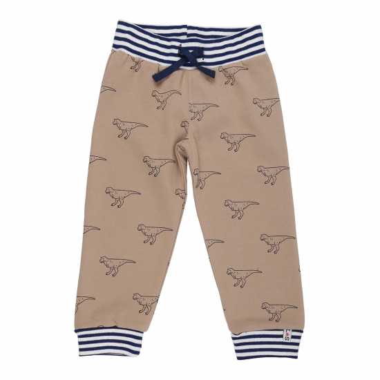 Lilly And Sid Dino Print Closed Hem Fleece Joggers  
