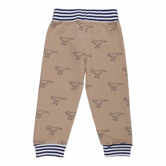 Lilly And Sid Dino Print Closed Hem Fleece Joggers  