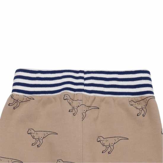 Lilly And Sid Dino Print Closed Hem Fleece Joggers  