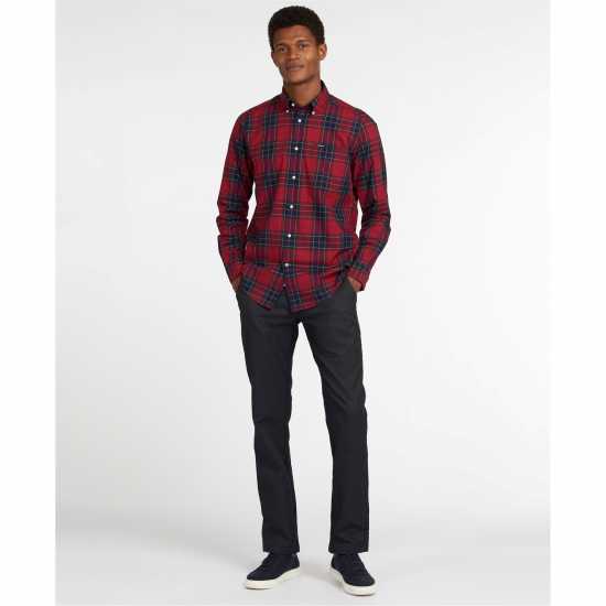 Barbour Тениска Wetheram Tailored Fit Shirt Red RE52 