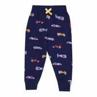 Lilly And Sid Car Print Closed Hem Fleece Joggers  