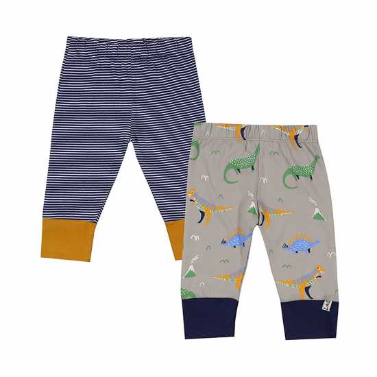 Lilly And Sid & Sid Multicoloured Dinosaur And Stripe Print Leggings - 2 Pack  Бебешки дрехи