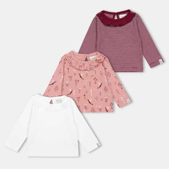 Lilly And Sid & Sid Multicoloured Fairy Stripe Print And Plain Top - 3 Pack  Детски тениски и фланелки