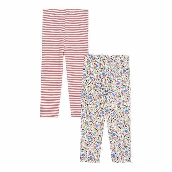 Бебешки дрехи Lilly And Sid & Sid Multicoloured Stripe And Floral Print Leggings - 2 Pack Lilly And Sid & Sid Multicoloured Stripe And Floral Print Leggings - 2 Pack Бебешки дрехи
