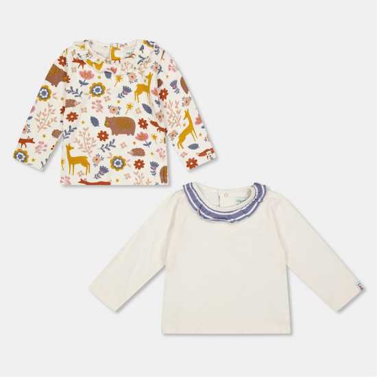 Lilly And Sid & Sid Multicoloured Animal Forest Print And Plain Top - 2 Pack  Детски тениски и фланелки
