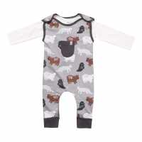 & Sid Multicoloured Mixed Animal Print Top And Dungarees Set  