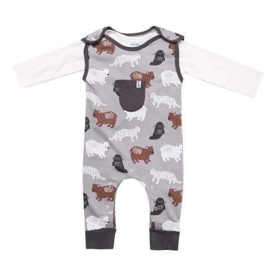 & Sid Multicoloured Mixed Animal Print Top And Dungarees Set & Sid Multicoloured Mixed Animal Print Top And Dungarees Set
