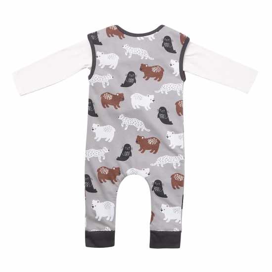 & Sid Multicoloured Mixed Animal Print Top And Dungarees Set & Sid Multicoloured Mixed Animal Print Top And Dungarees Set