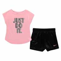 Nike Tee/short Set Bg13 Black/Pink Бебешки дрехи