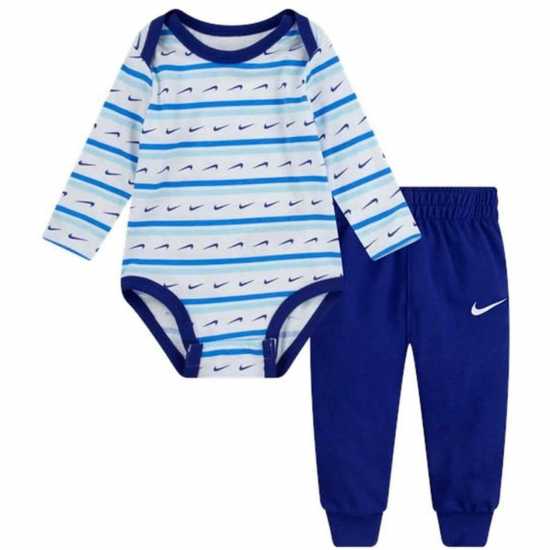 Nike Swoosh Stripe Bodysuit And Jogger Set  Бебешки дрехи