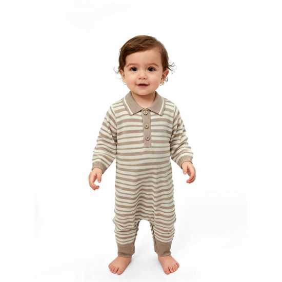 Pretty Green Pg Strp Romper Bb62 Humus 